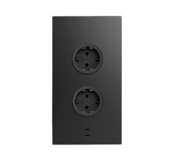 CARESSI Energie-Ecksäule 2ST20/USB SCHWARZ mit 2x USB-C / Mehrfachsteckdose