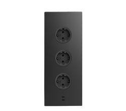 CARESSI Energie-Ecksäule 3ST29/USB SCHWARZ mit zwei USB-C Ports / Mehrfachsteckdose