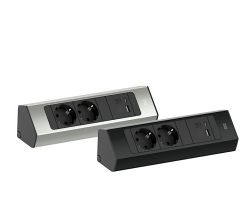 BACHMANN CASIA 2 Kurz mit 2 Schuko-Steckdosen und USB A u. C / Deutsche Norm