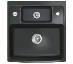 KeraDomo Elementspüle CENTRA 60 für AP-Tiefe 75 cm inkl. Excenterbedienung / systemceram / Keramikspüle