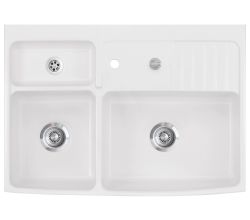 KeraDomo Elementspüle CENTRA 90 für bis zu 75 cm AP-Tiefe inkl. Excenterbedienung / systemceram / Keramikspüle
