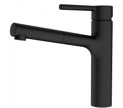 FRANKE Armatur CENTRO mit Zugauslauf in BLACK MATT / Einhebelmischer