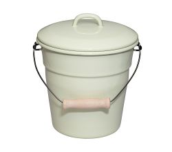 RIESS 0369-006 Bioeimer mit Deckel 20 cm, 3,50 L, Emaille, Classic, Nilgrün Pastell / Abfalleimer