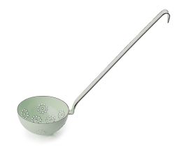 RIESS 0310-006 Schaumlöffel Kelle 9 cm Durchmesser, Emaille, nilgrün