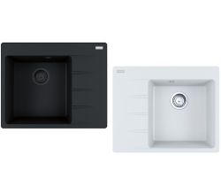 FRANKE Spüle CENTRO CNG 611-62 mit Excenterbedienung Drehknopf Edelstahl / Ausschnittmaß 600 x 480 mm R15 / Granitspüle