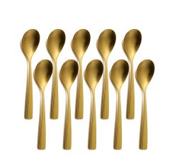 10er SET COMAS 6100 Kaffeelöffel BARCELONA GOLD Edelstahl 18/10 / PVD-Beschichtung / Gold-Finish