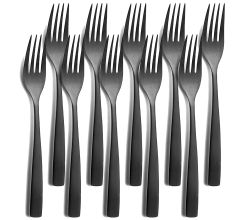 10er SET COMAS 6104 Tafelgabel BARCELONA SCHWARZ Edelstahl 18/10 / PVD-Beschichtung / Black-Finish