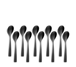 10er SET COMAS 6107 Mokkalöffel BARCELONA SCHWARZ Edelstahl 18/10 / PVD-Beschichtung / Black-Finish