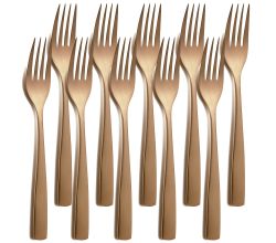 10er SET COMAS 6110 Tafelgabel BARCELONA KUPFER Edelstahl 18/10 / PVD-Beschichtung / Kupfer-Finish