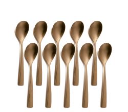 10er SET COMAS 6112 Kaffeelöffel BARCELONA KUPFER Edelstahl 18/10 / PVD-Beschichtung / Kupfer-Finish