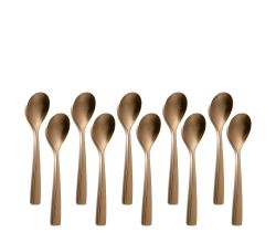 10er SET COMAS 6113 Mokkalöffel BARCELONA KUPFER Edelstahl 18/10 / PVD-Beschichtung / Kupfer-Finish