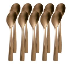 10er SET COMAS 6357 Dessertlöffel / Kaffeelöffel BARCELONA KUPFER Edelstahl 18/10 / PVD-Beschichtung / Kupfer-Finish