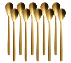 10er SET COMAS 7551 Longdrinklöffel BARCELONA GOLD Edelstahl 18/10 / PVD-Beschichtung / Gold-Finish