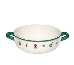 RIESS 0443-049 Bauernschüssel 14 cm, 0,85 L, Emaille, Country, Gmundner Streublumen / Müslischale