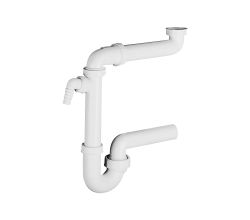 DALLMER Raumspar-Siphon 040237 mit Kugelgelenk-Ablaufbogen DN 40/DN 50 / DIN EN274 / Kugelgelenksiphon