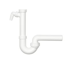 DALLMER Röhrensiphon 020215 mit Kugelgelenk-Ablaufbogen DN 40 mm / DIN EN274 / Kugelgelenksiphon