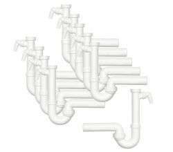 10er SET DALLMER Röhrensiphon 020239 mit Kugelgelenk-Ablaufbogen DN 50 mm / DIN EN274 / Kugelgelenksiphon
