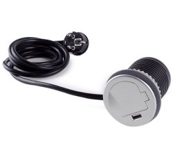 DesignLight SINGLE BOX Steckdose mit USB-Port für die Arbeitsplatte / Schuko /