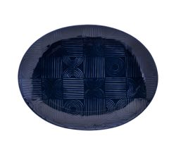Maxwell & Williams DR0452 Platte 36 x 27 cm ARC oval, Indigoblau, Premium-Keramik, in Geschenkbox