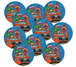 10er SET Maxwell & Williams DU0184 MULGA Untersetzer rund, 10,5 cm, Coconut (Kokosnuss), Keramik - Kork