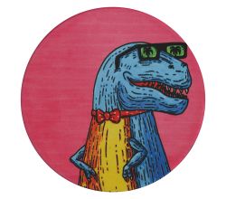 Maxwell & Williams DU0185 MULGA Untersetzer rund, 10,5 cm, Trex (Dinosaurier), Keramik - Kork