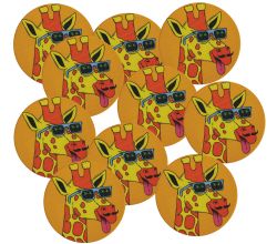 10er SET Maxwell & Williams DU0186 MULGA Untersetzer rund, 10,5 cm, Giraffe, Keramik - Kork
