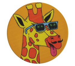Maxwell & Williams DU0186 MULGA Untersetzer rund, 10,5 cm, Giraffe, Keramik - Kork