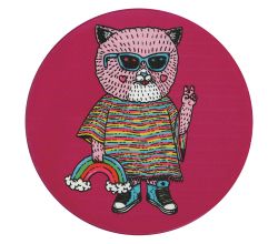 Maxwell & Williams DU0189 MULGA Untersetzer rund, 10,5 cm, Cat (Katze), Keramik - Kork