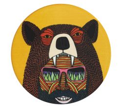Maxwell & Williams DU0191 MULGA Untersetzer rund, 10,5 cm, Bear Man (Bär & Mann), Keramik - Kork