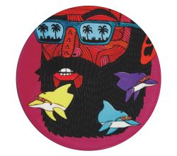 Maxwell & Williams DU0193 MULGA Untersetzer rund, 10,5 cm, Dolphin Man (Delfin & Mann), Keramik - Kork