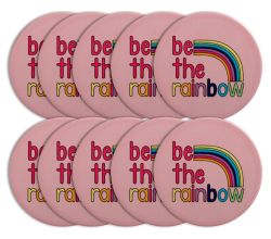 10er SET Maxwell & Williams DU0367 Keramikuntersetzer 10 cm BE KIND Be The Rainbow, Premium-Keramik