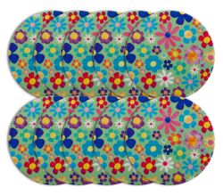10er SET Maxwell & Williams DU0370 Keramikuntersetzer 10 cm BE KIND Flowers, Premium-Keramik