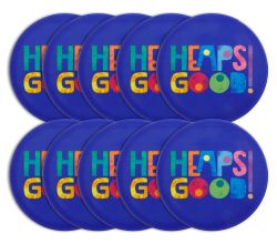 10er SET Maxwell & Williams DU0373 Keramikuntersetzer 10 cm BE KIND Heaps Good, Premium-Keramik