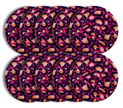 10er SET Maxwell & Williams DU0376 Keramikuntersetzer 10 cm BE KIND Leopard, Premium-Keramik