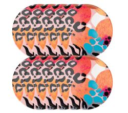 10er SET Maxwell & Williams DU0427 Keramikuntersetzer 10 cm BE FIERCE Savannah, Keramik - Kork