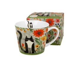 DUO ANIMALS Becher 610 ml CAT'S WORLD - MEADOW aus Bone China Porzellan