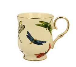 DUO ECRU Becher 450 ml DRAGONFLIES New Bone China Porzellan