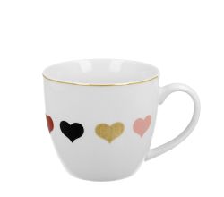DUO HEARTS Becher 460 ml 4 HEARTS in Tragetasche, New Bone China Porzellan