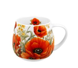 DUO FLOWER CLASSIC Fassbecher 430 ml POPPIES New Bone China Porzellan