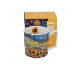 DUO Becher 450 ml MODERN SUNFLOWER FIELD New Bone China Porzellan