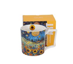 DUO Jumbo Becher 750 ml MODERN SUNFLOWER FIELD New Bone China Porzellan