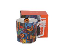 DUO Becher 450 ml MODERN CAT New Bone China Porzellan