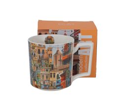 DUO Jumbo Becher 750 ml MODERN SWEET CITY New Bone China Porzellan