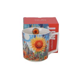 DUO Becher 450 ml MODERN SUNFLOWER New Bone China Porzellan
