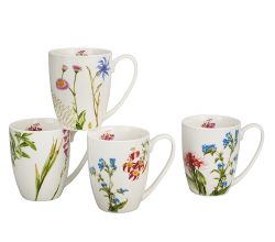 DUO Flower Classic Becher 360 ml COLORS OF NATURE 4er Set, New Bone China Porzellan