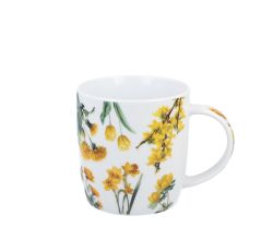 DUO Spring in bloom Becher 400 ml YELLOW FLOWERS in dekorativer Box, New Bone China Porzellan