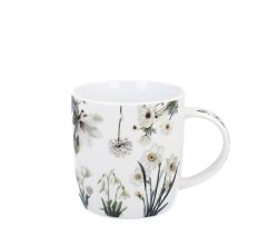 DUO Spring in bloom Becher 400 ml WHITE FLOWERS in dekorativer Box, New Bone China Porzellan