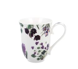 DUO Spring in bloom Becher 460 ml PURPLE FLOWERS in dekorativer Box, New Bone China Porzellan