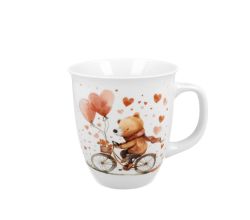DUO HEARTS Becher 650 ml BEAR on a BIKE, New Bone China Porzellan