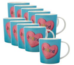10er SET Maxwell & Williams DX1074 Becher 380 ml BE KIND Be Kind, Porzellan, in Geschenkbox